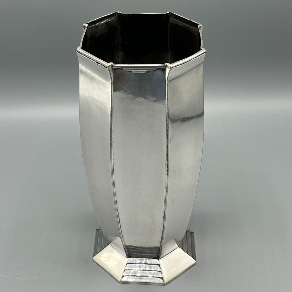 Art Deco Christofle Gallia Silver Plated Footed Vase View IX