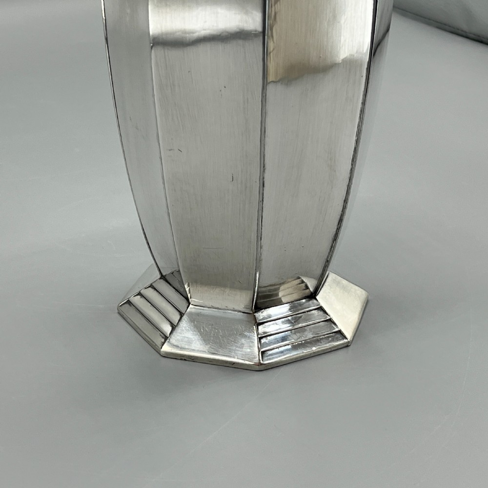 Art Deco Christofle Gallia Silver Plated Footed Vase View XI