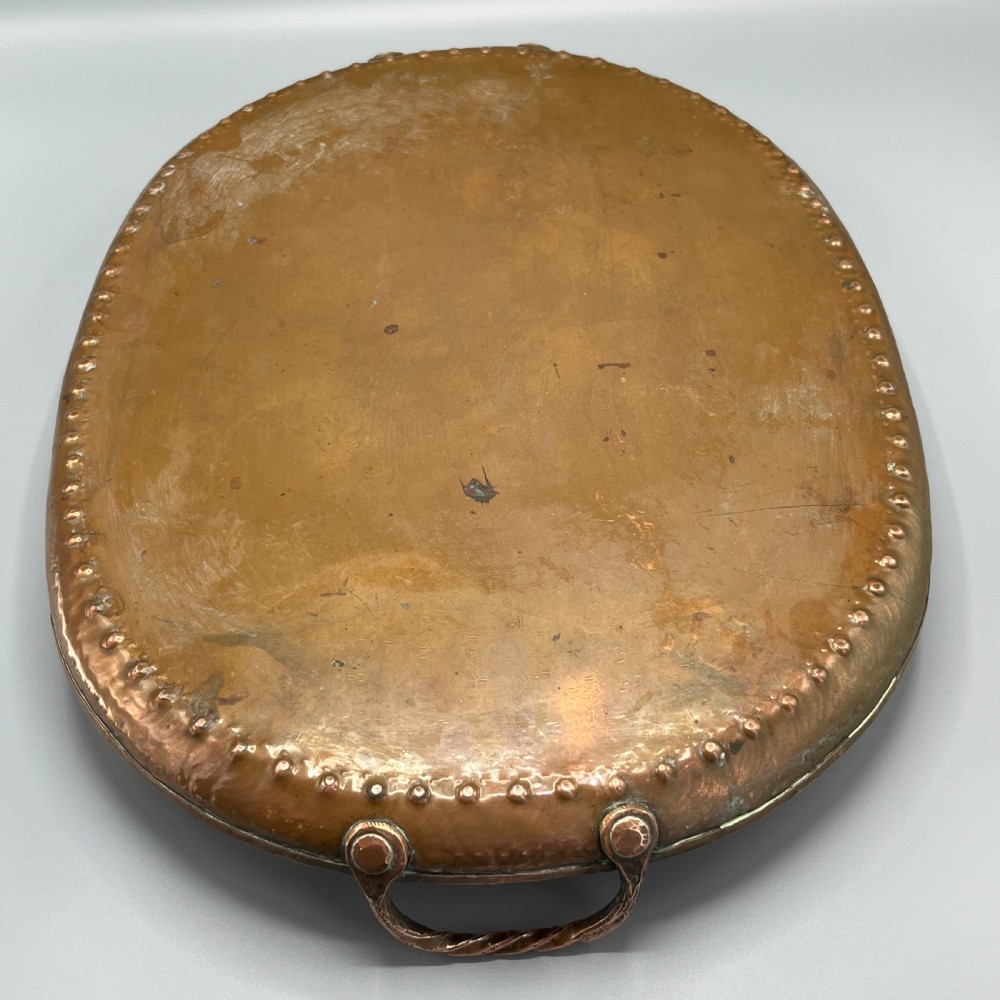 Large Arts & Crafts Solid Copper Serving Tray with Twin Handles View XVIII