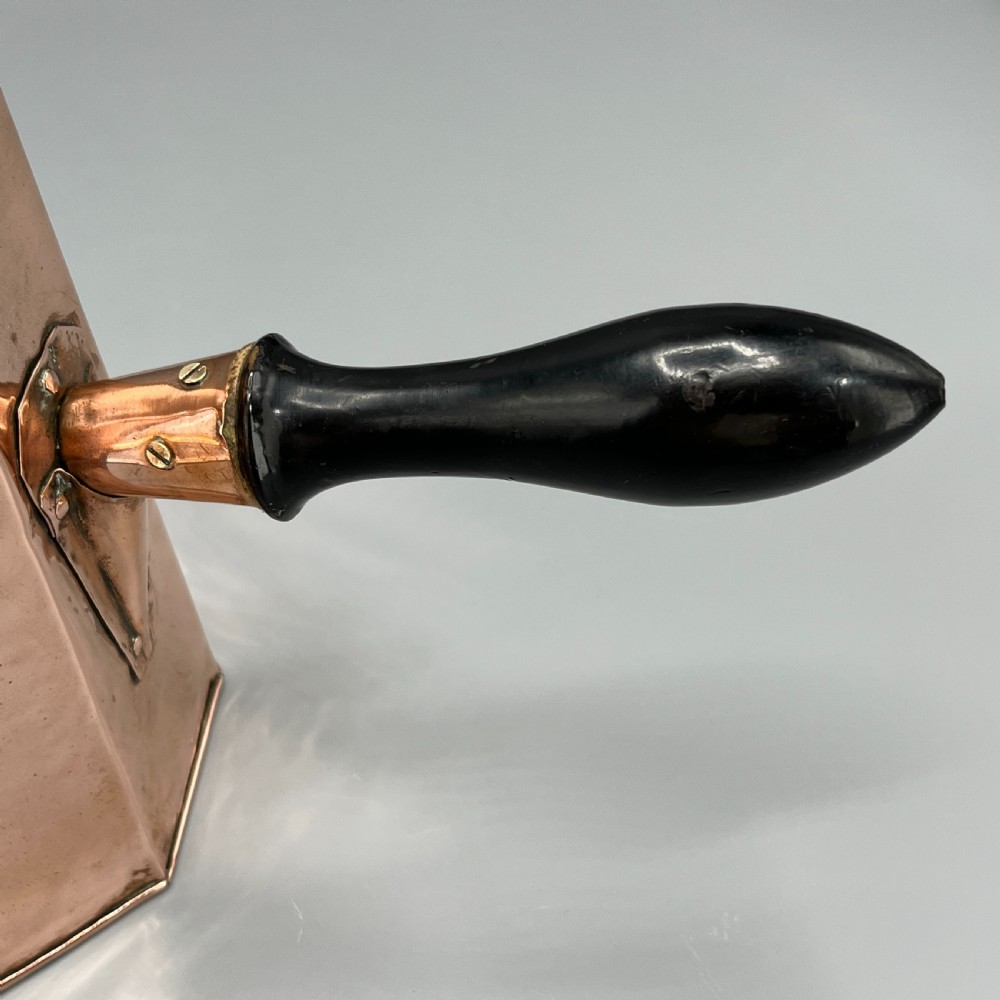 Art Deco Octagonal Solid Copper Coffee / Chocolate Pot View X