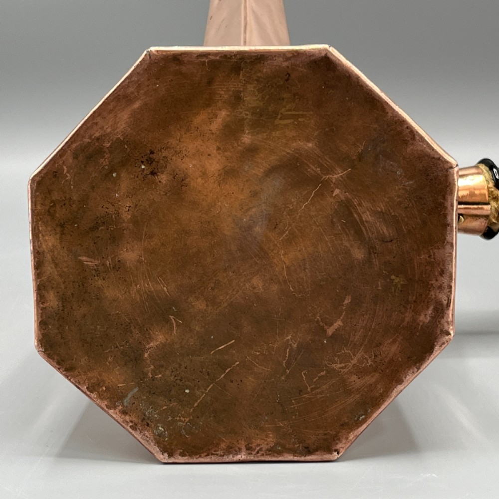 Art Deco Octagonal Solid Copper Coffee / Chocolate Pot View XIII