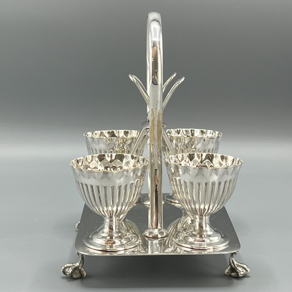Late Victorian Sheffield Silver Plated Egg Cruet Set View XI