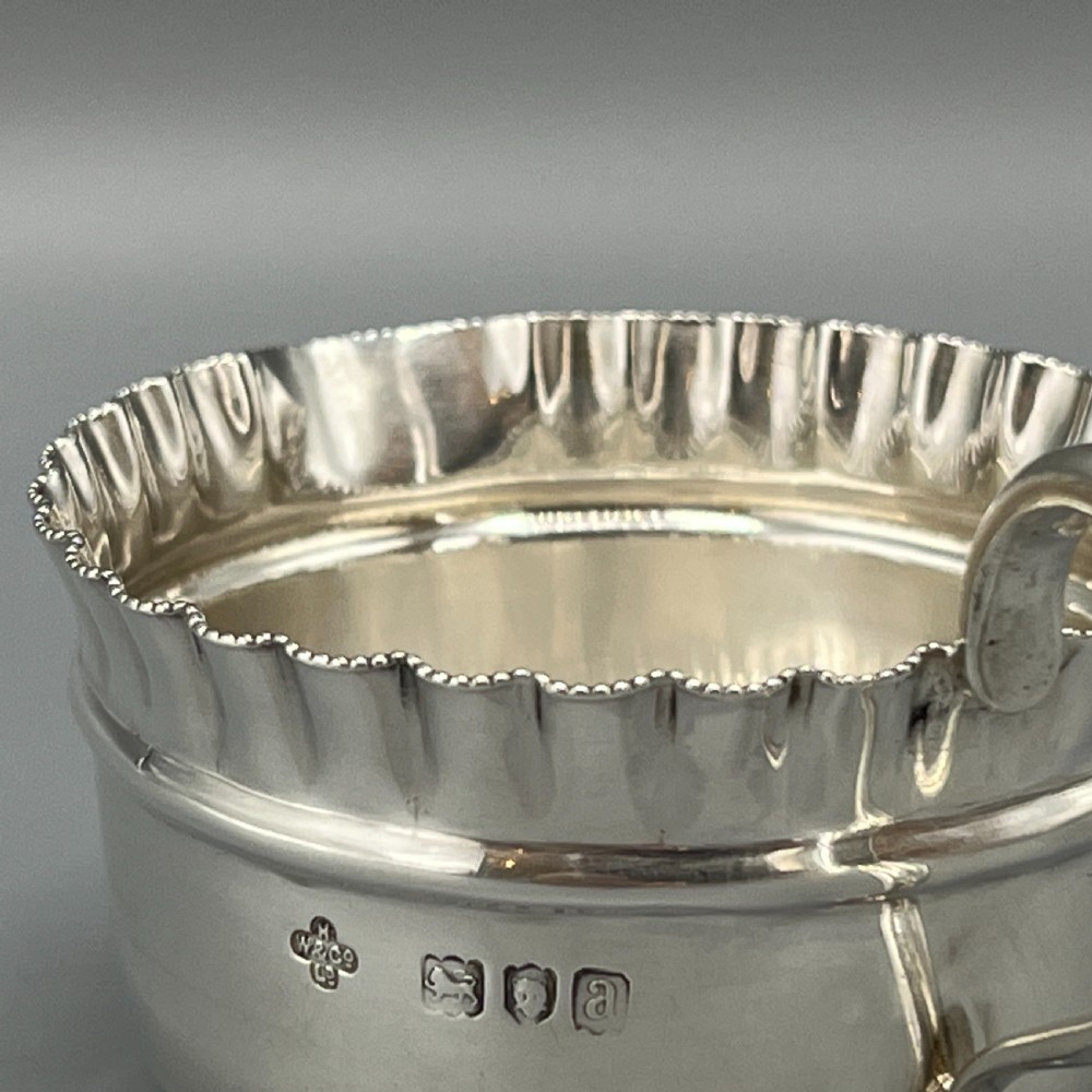 Victorian Solid Sterling Silver Cream Jug & Sugar Bowl Set View VII