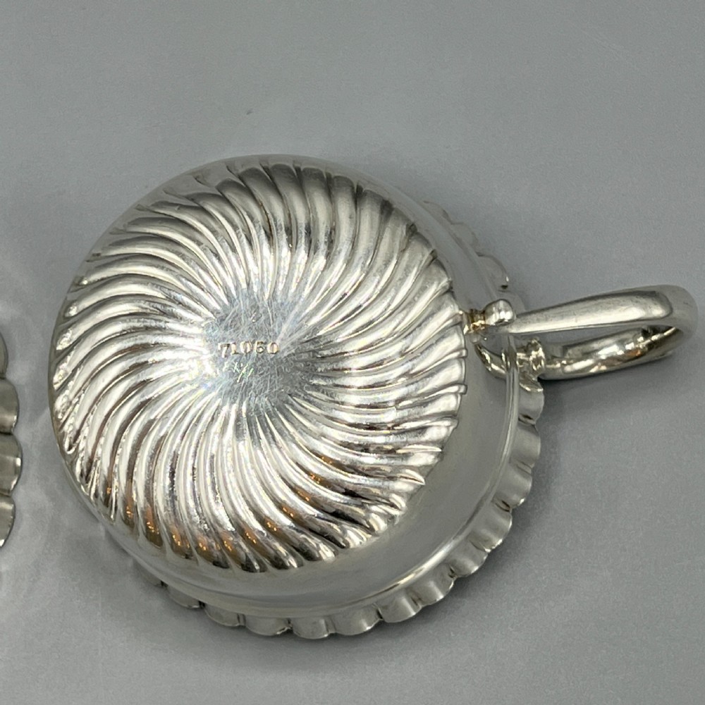 Victorian Solid Sterling Silver Cream Jug & Sugar Bowl Set View XX