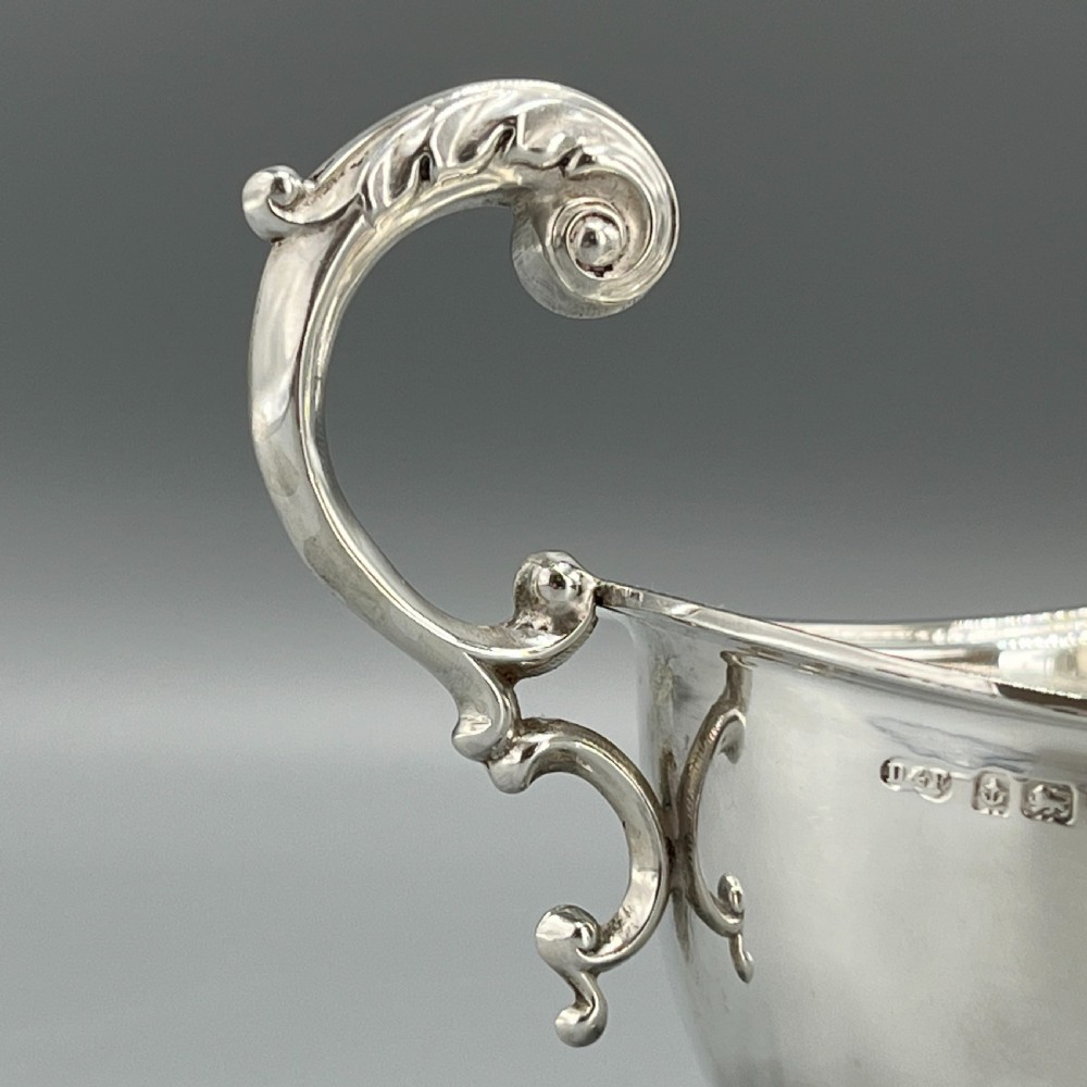 Pair Art Deco Period Solid Sterling Silver Sauce Boats  View X