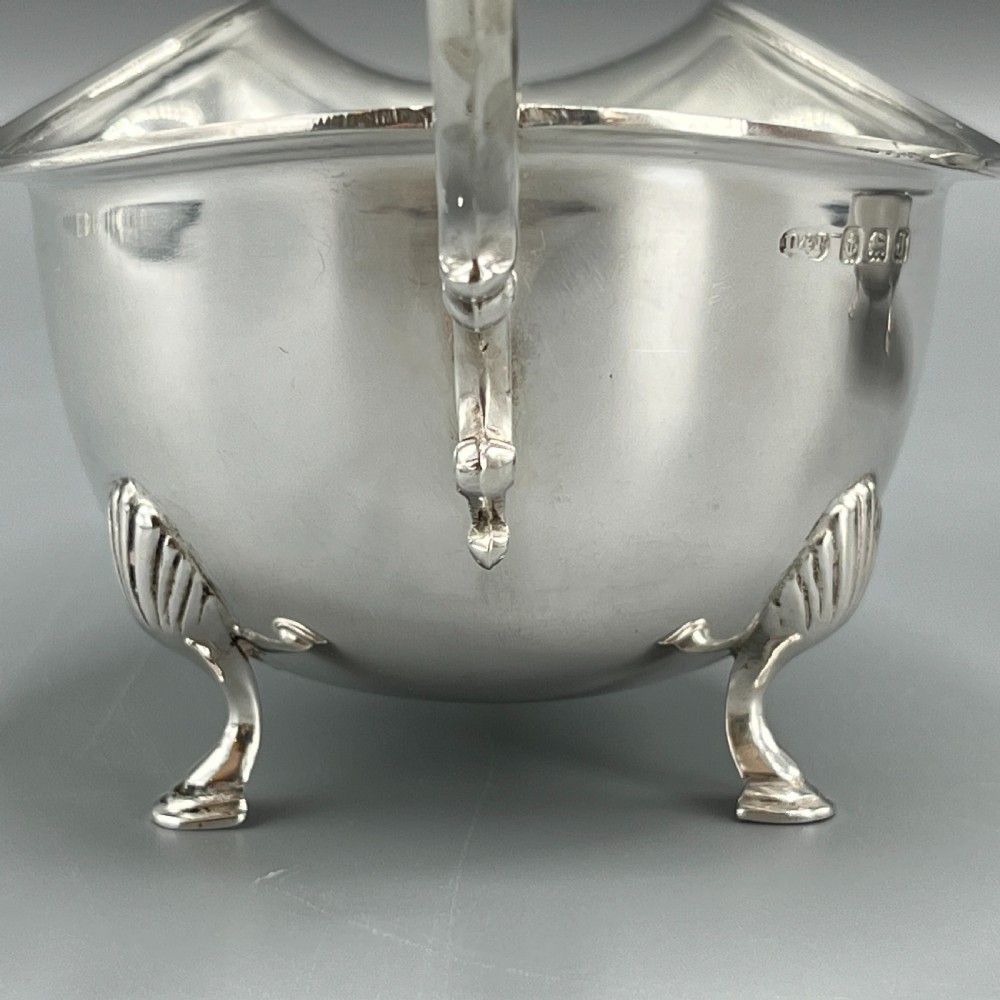 Pair Art Deco Period Solid Sterling Silver Sauce Boats  View XI