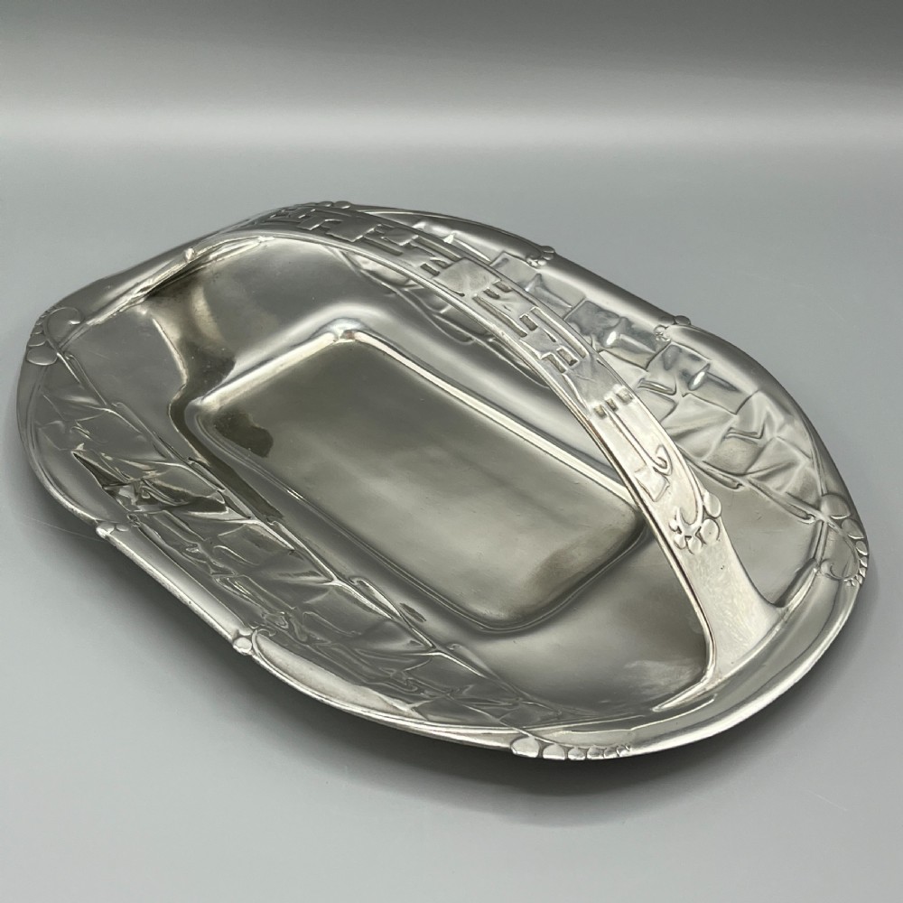 Liberty & Co Tudric Art Nouveau Pewter Cake Basket Centrepiece 0357 View II