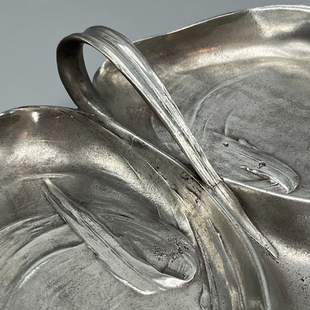 Art Nouveau Jugendstil Pewter Hors d'Oeuvre Dish / Divided Serving Dish by Orivit View VII