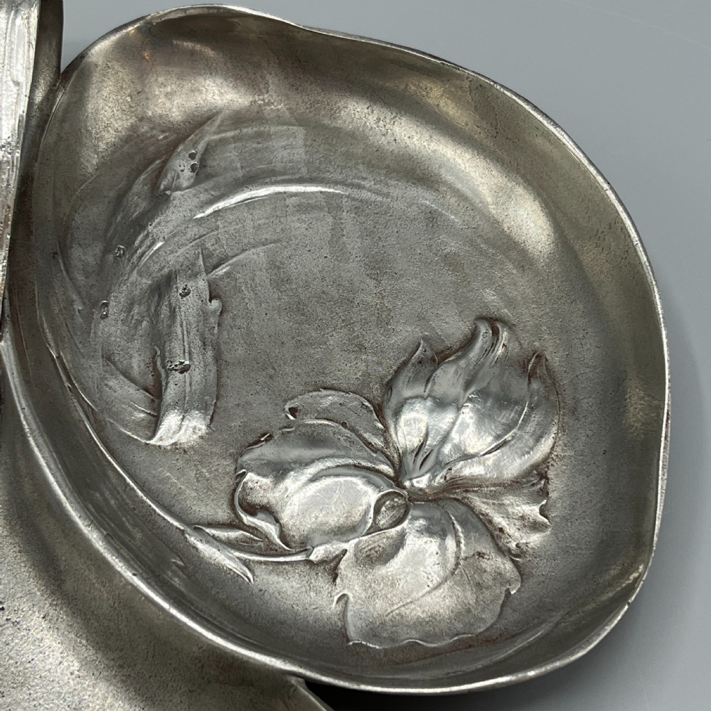 Art Nouveau Jugendstil Pewter Hors d'Oeuvre Dish / Divided Serving Dish by Orivit View XIII