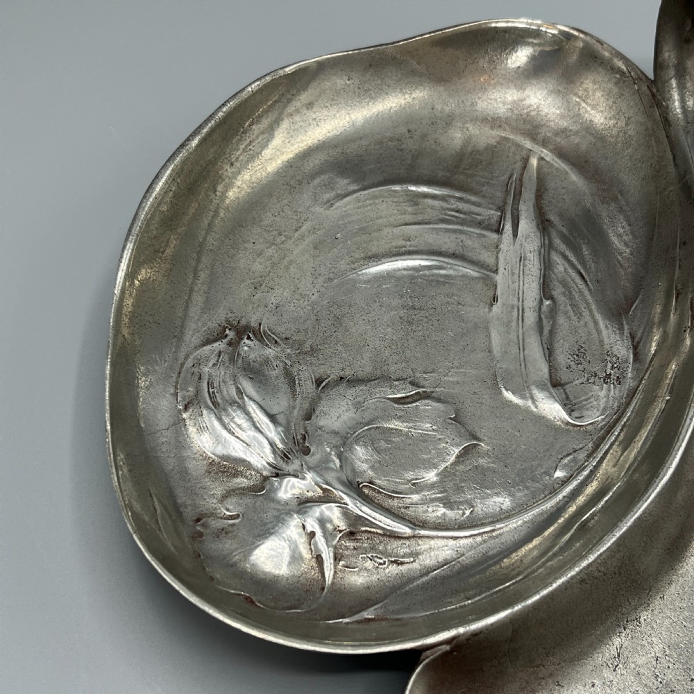 Art Nouveau Jugendstil Pewter Hors d'Oeuvre Dish / Divided Serving Dish by Orivit View XIV