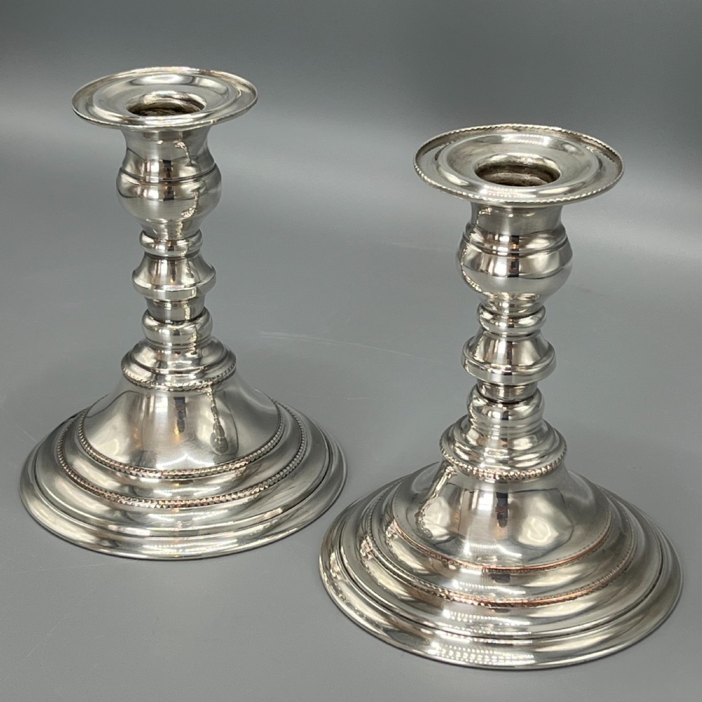 Pair Quality Art Deco Sheffield Silver Plated Candlesticks