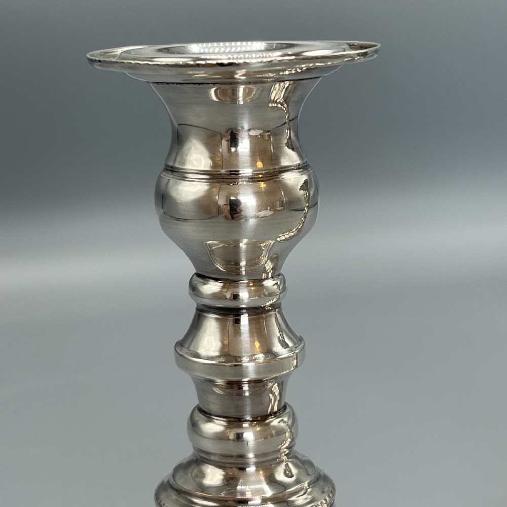 Pair Quality Art Deco Sheffield Silver Plated Candlesticks View XII