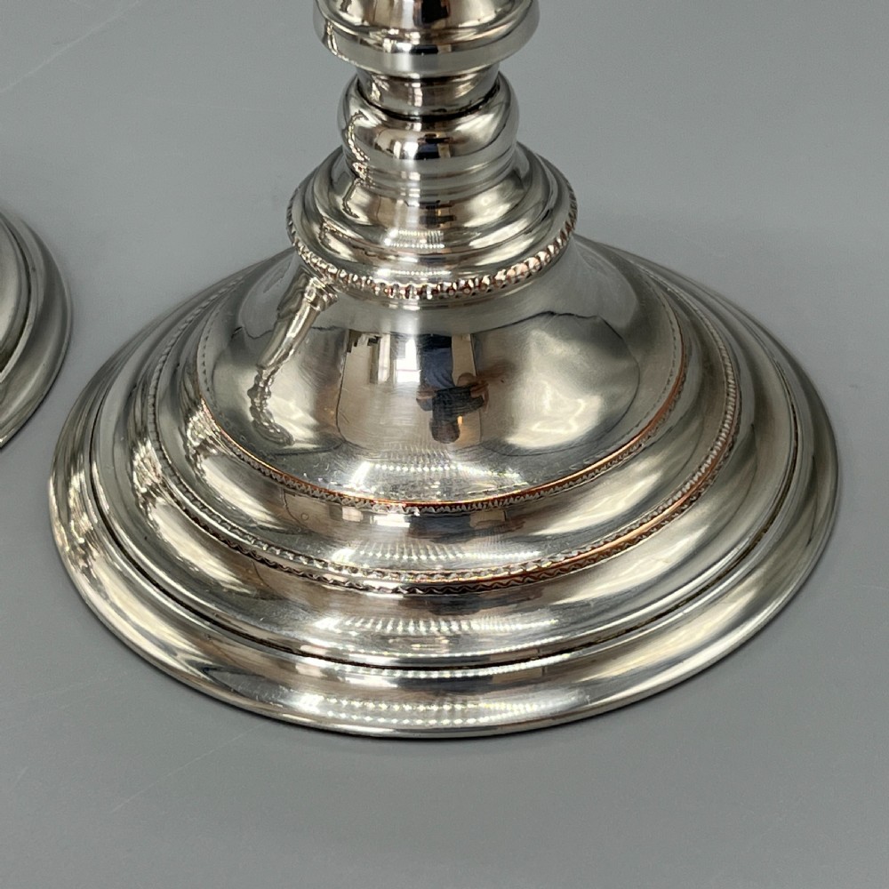 Pair Quality Art Deco Sheffield Silver Plated Candlesticks View XIV