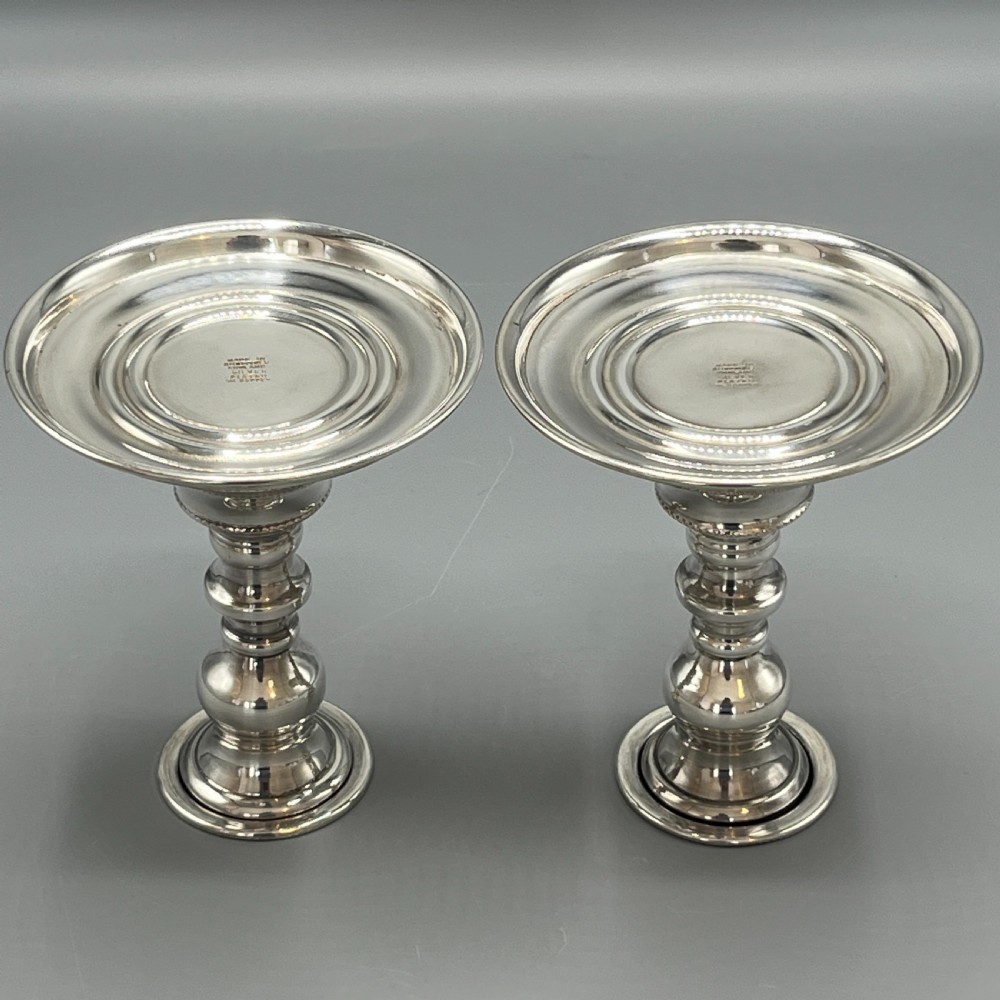 Pair Quality Art Deco Sheffield Silver Plated Candlesticks View XIX