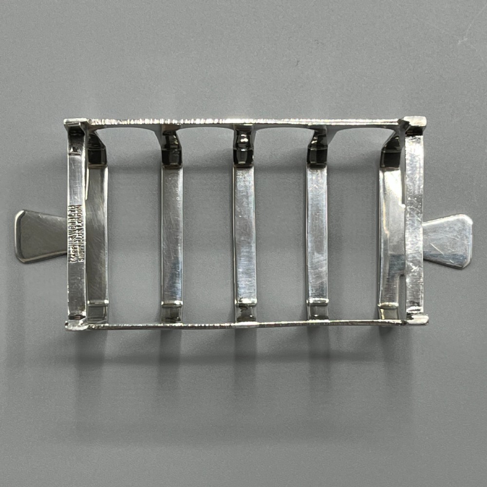 Solid Sterling Silver Toast Rack 1944 Mappin & Webb Art Deco View XII