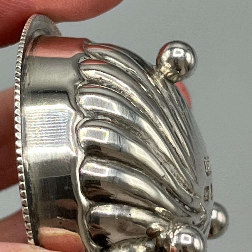 Pair Victorian Solid Sterling Silver Salts & Salt Spoons in Fitted Case View XV