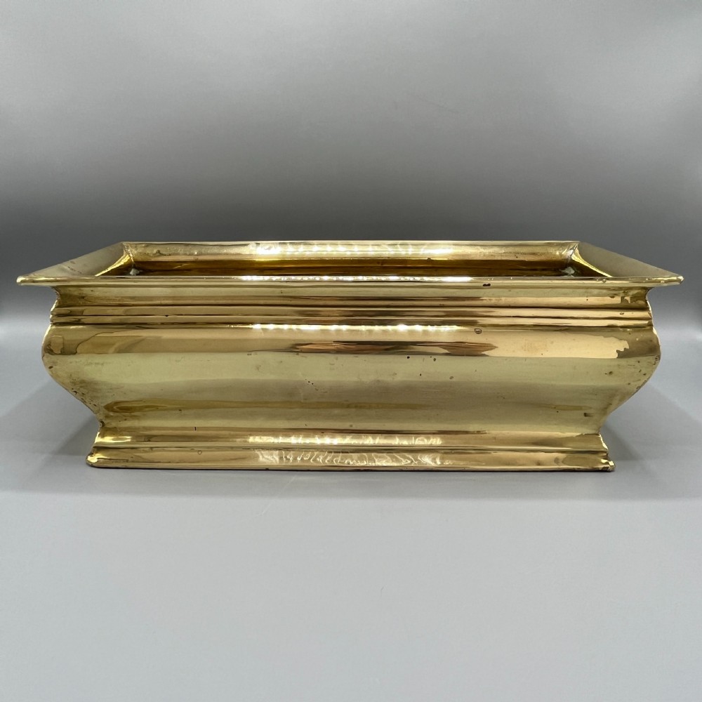 Edwardian Solid Brass Windowsill Planter Trough View II