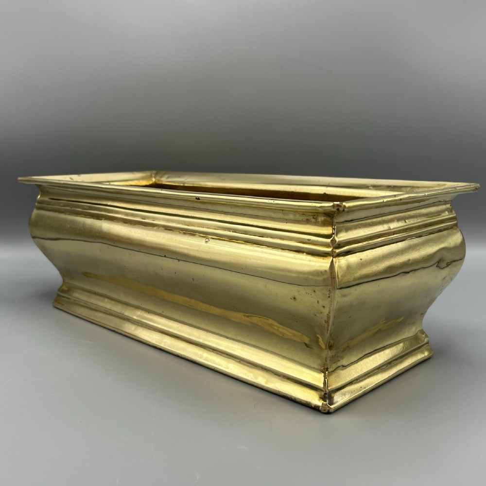 Edwardian Solid Brass Windowsill Planter Trough View III