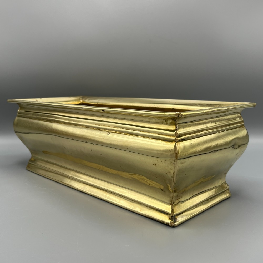 Edwardian Solid Brass Windowsill Planter Trough View IV