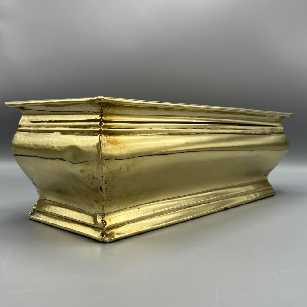 Edwardian Solid Brass Windowsill Planter Trough View VI