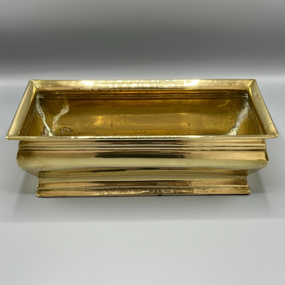 Edwardian Solid Brass Windowsill Planter Trough View X