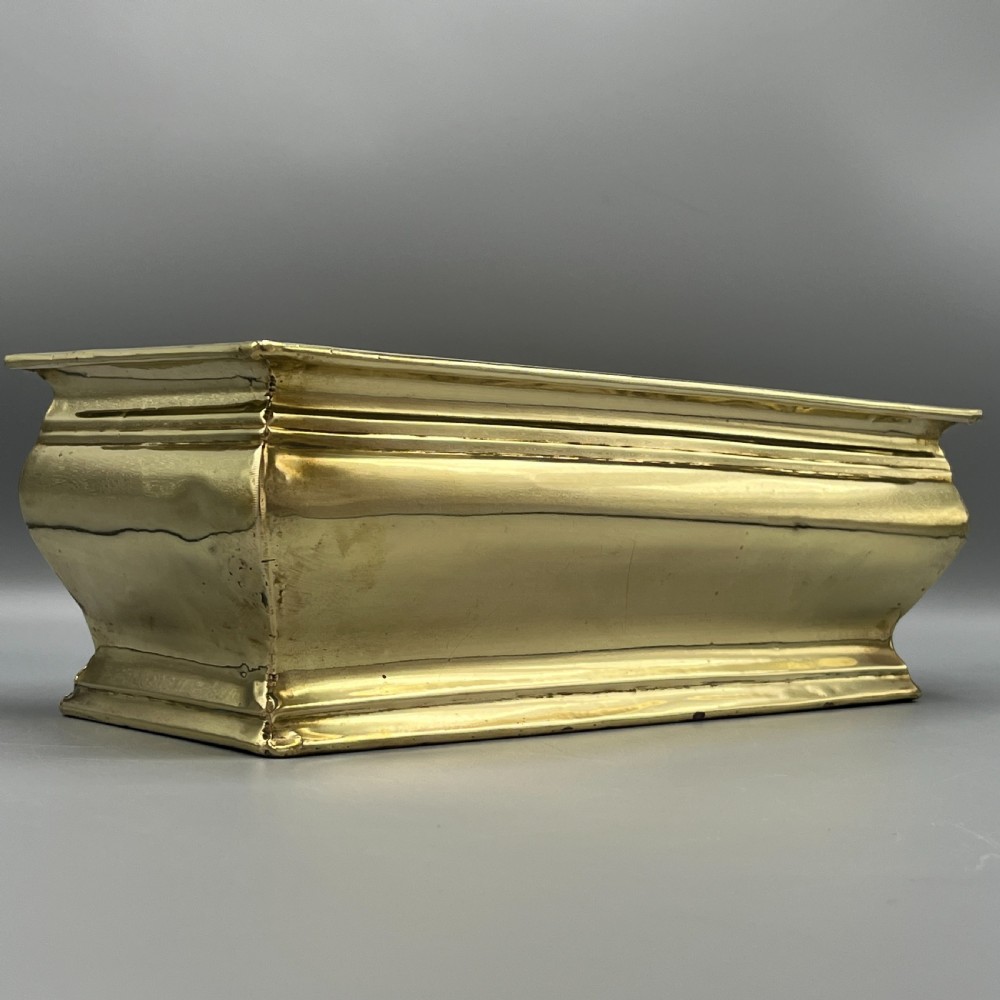 Edwardian Solid Brass Windowsill Planter Trough View XII