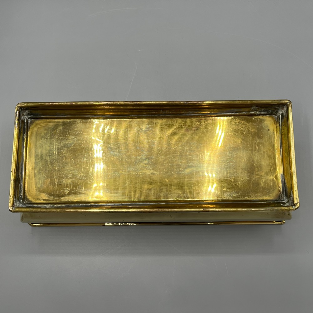Edwardian Solid Brass Windowsill Planter Trough View XIV