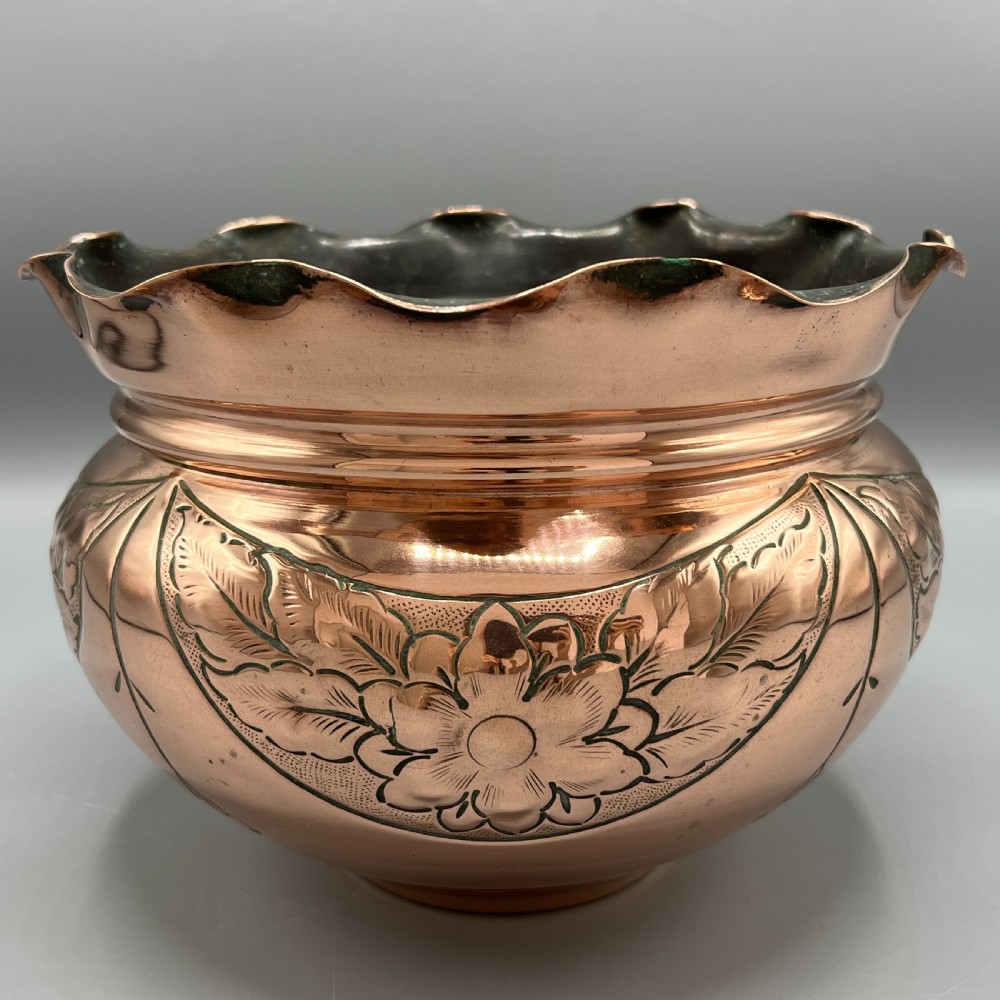 Edwardian Solid Copper Jardiniere Planter
