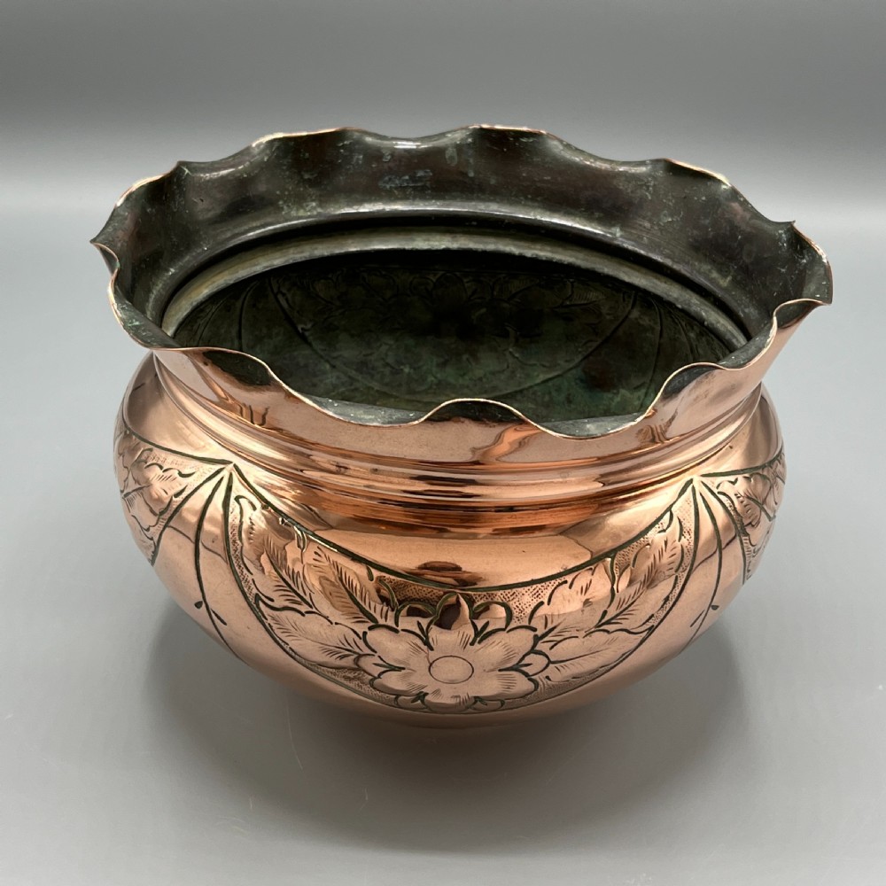 Edwardian Solid Copper Jardiniere Planter View VIII