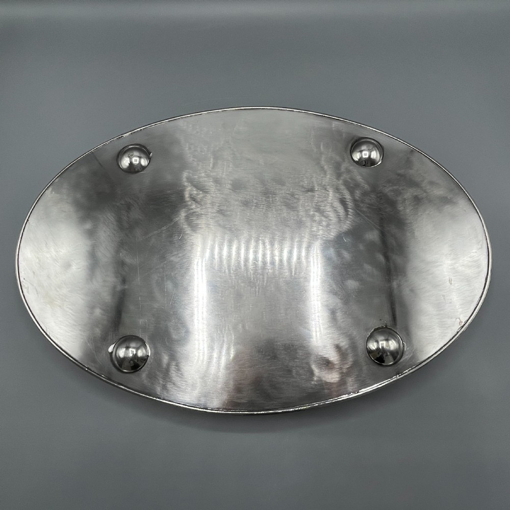 Edwardian Silver Plated Oval Gallery Serving Tray View XVII