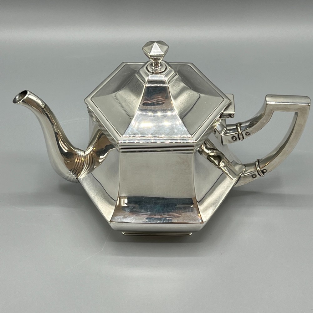 WMF Silver Plated Tea Tray Teapot Sugar Bowl & Cream Jug Tea Set View VII