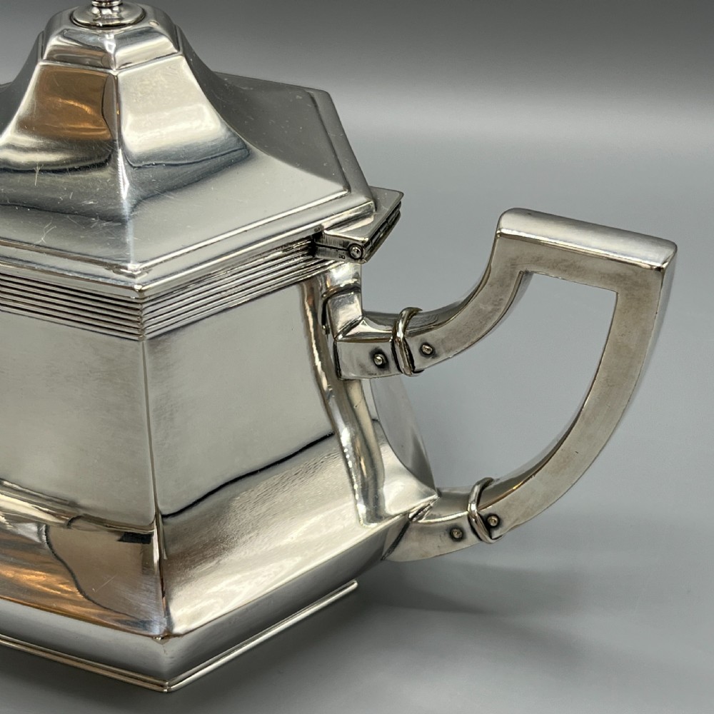 WMF Silver Plated Tea Tray Teapot Sugar Bowl & Cream Jug Tea Set View VIII