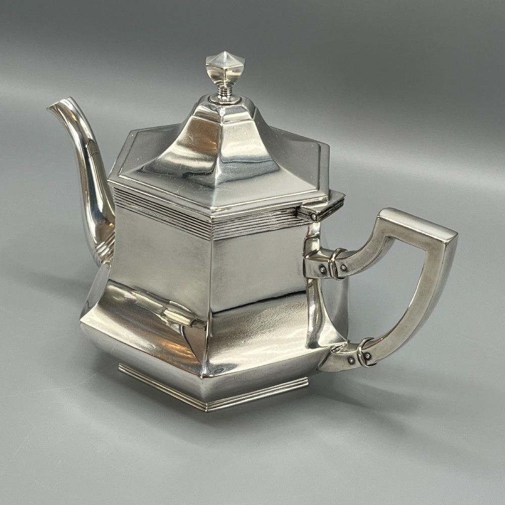 WMF Silver Plated Tea Tray Teapot Sugar Bowl & Cream Jug Tea Set View IX