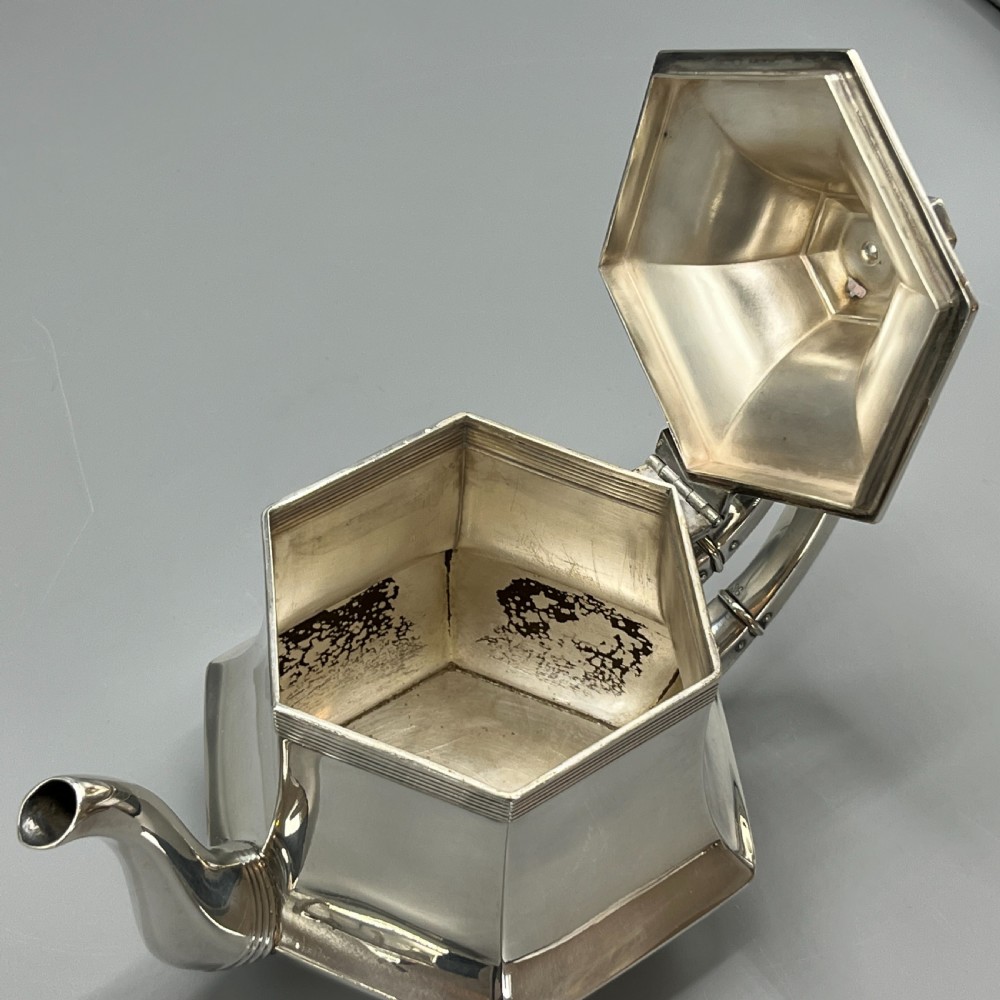 WMF Silver Plated Tea Tray Teapot Sugar Bowl & Cream Jug Tea Set View X