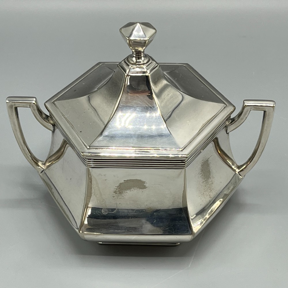 WMF Silver Plated Tea Tray Teapot Sugar Bowl & Cream Jug Tea Set View XIX
