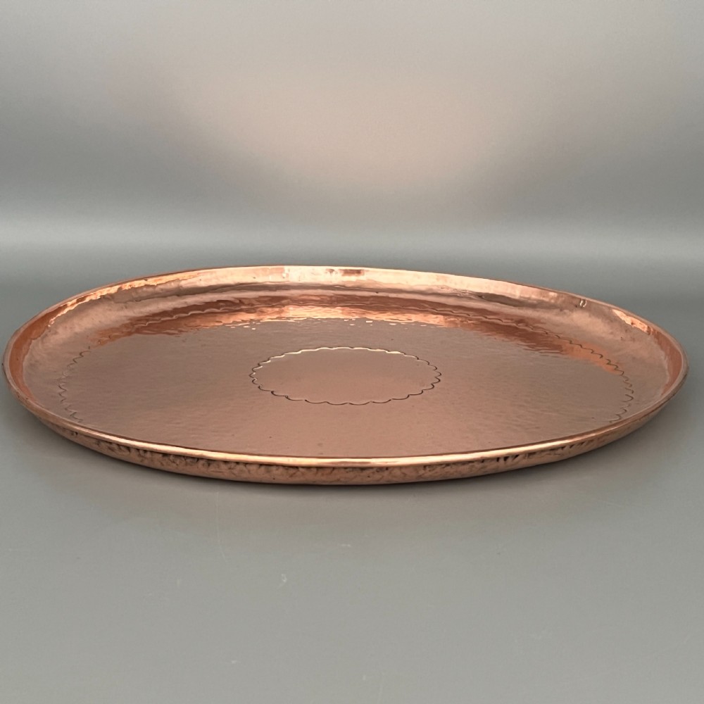 Newlyn Arts & Crafts Round Solid Copper Tray View VII