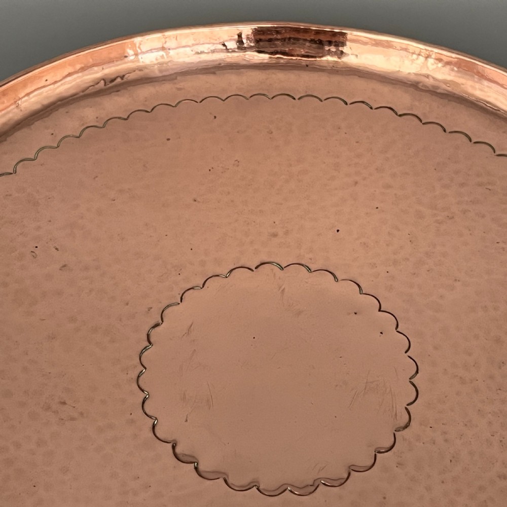 Newlyn Arts & Crafts Round Solid Copper Tray View XIII