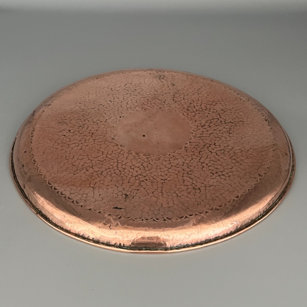 Newlyn Arts & Crafts Round Solid Copper Tray View XVI