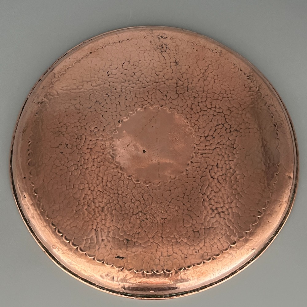 Newlyn Arts & Crafts Round Solid Copper Tray View XVII
