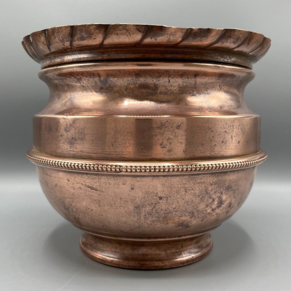 Edwardian Solid Copper Jardiniere Planter View V