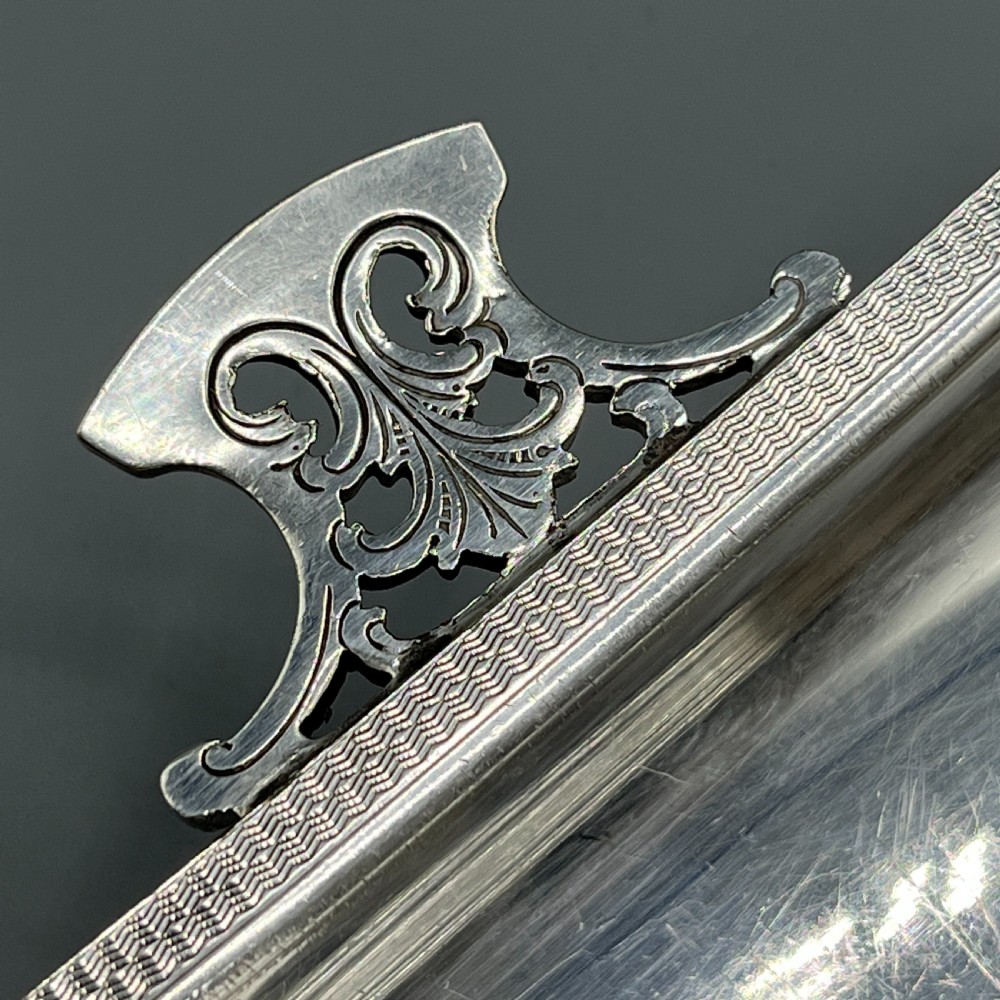 Pair Art Deco Silver Plated Engine Turned Bowls Dishes Tazzas by Mappin & Webb View IX
