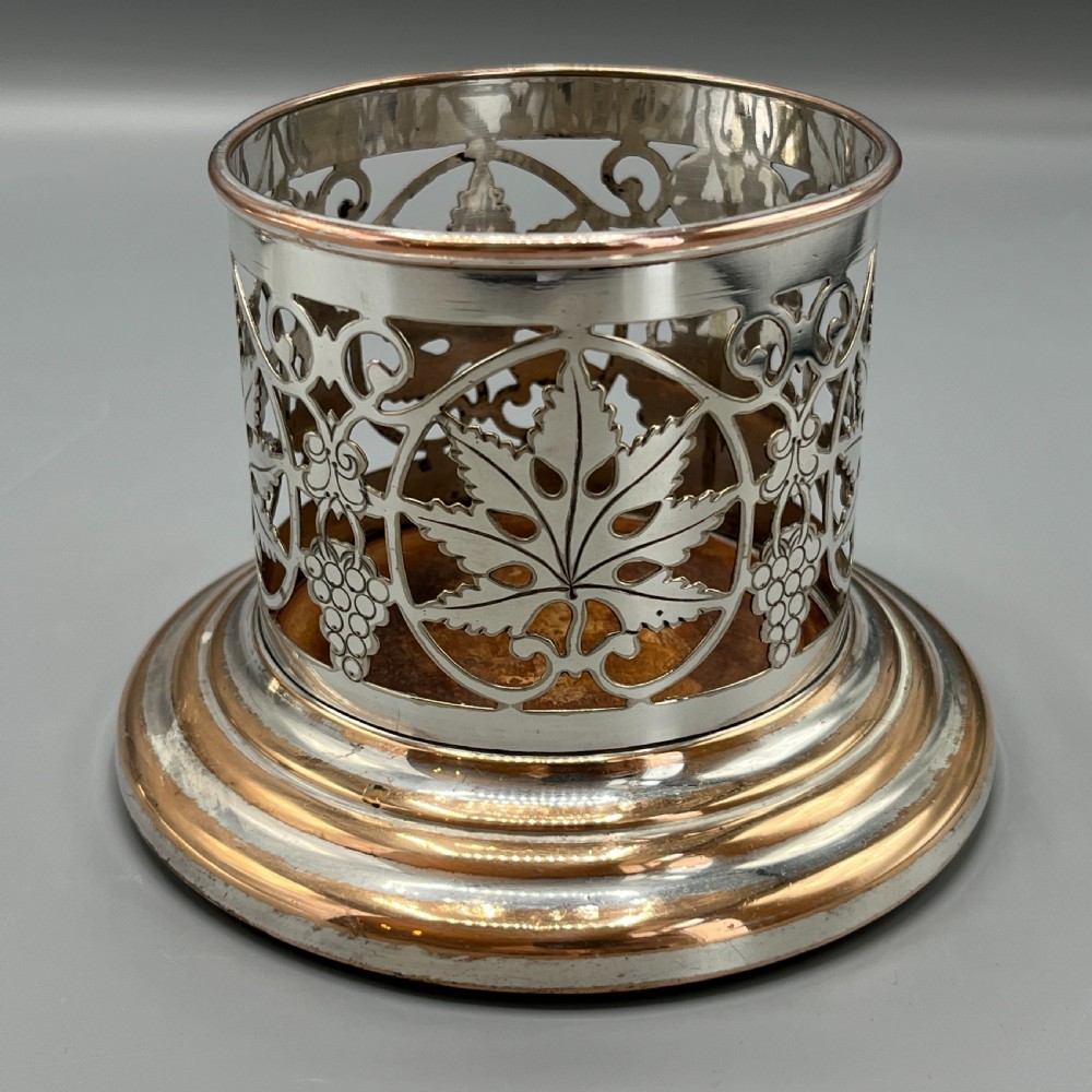 Pair Art Nouveau Silver Plated Wine Coasters Bottle Holders Syphon Stands View XIV