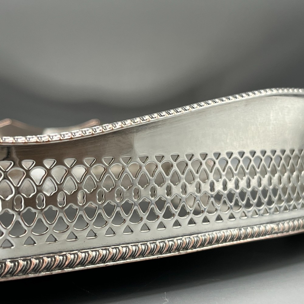 Extra Large Silver Plated Gallery Butler Serving Tray View X