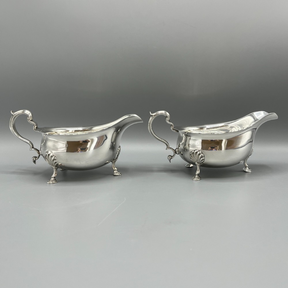 Pair Silver Plated Sauce Boats Mappin & Webb c1930 View XI