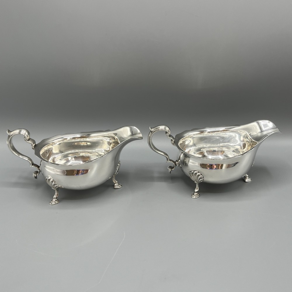 Pair Silver Plated Sauce Boats Mappin & Webb c1930 View XII