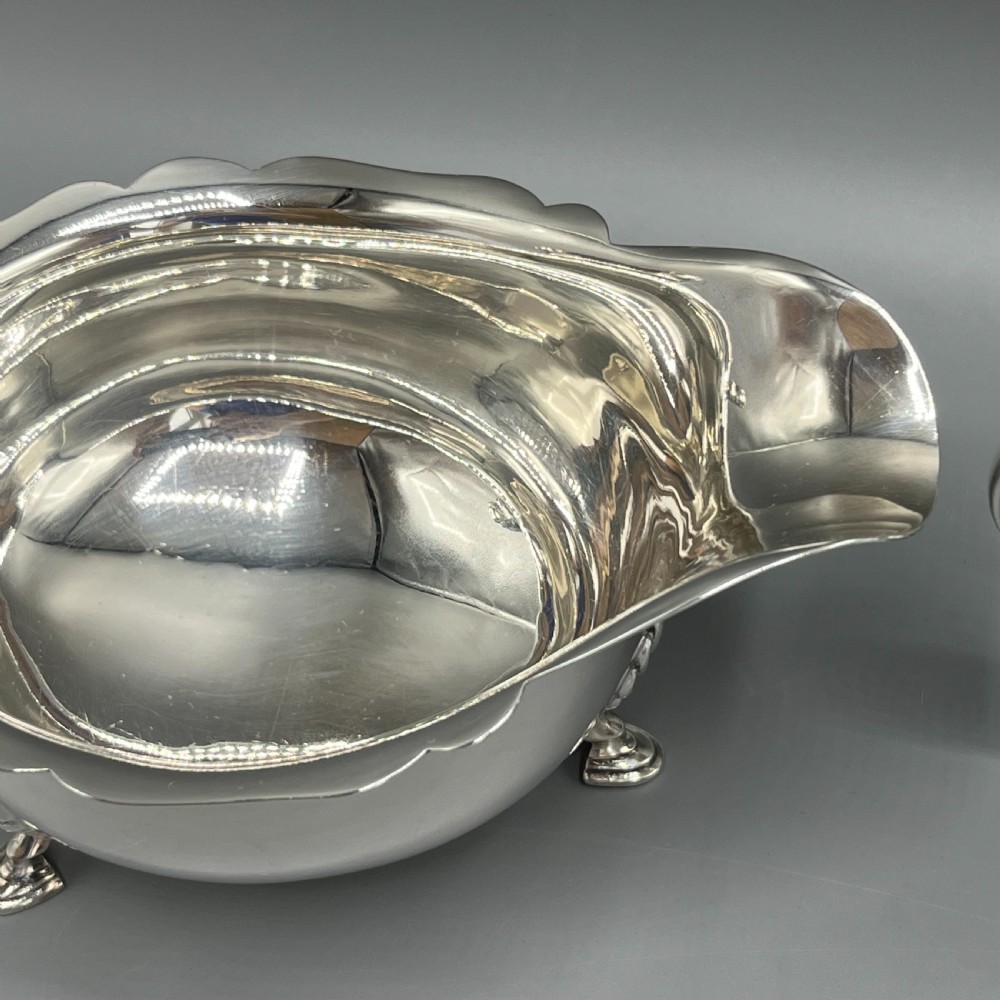 Pair Silver Plated Sauce Boats Mappin & Webb c1930 View XIV