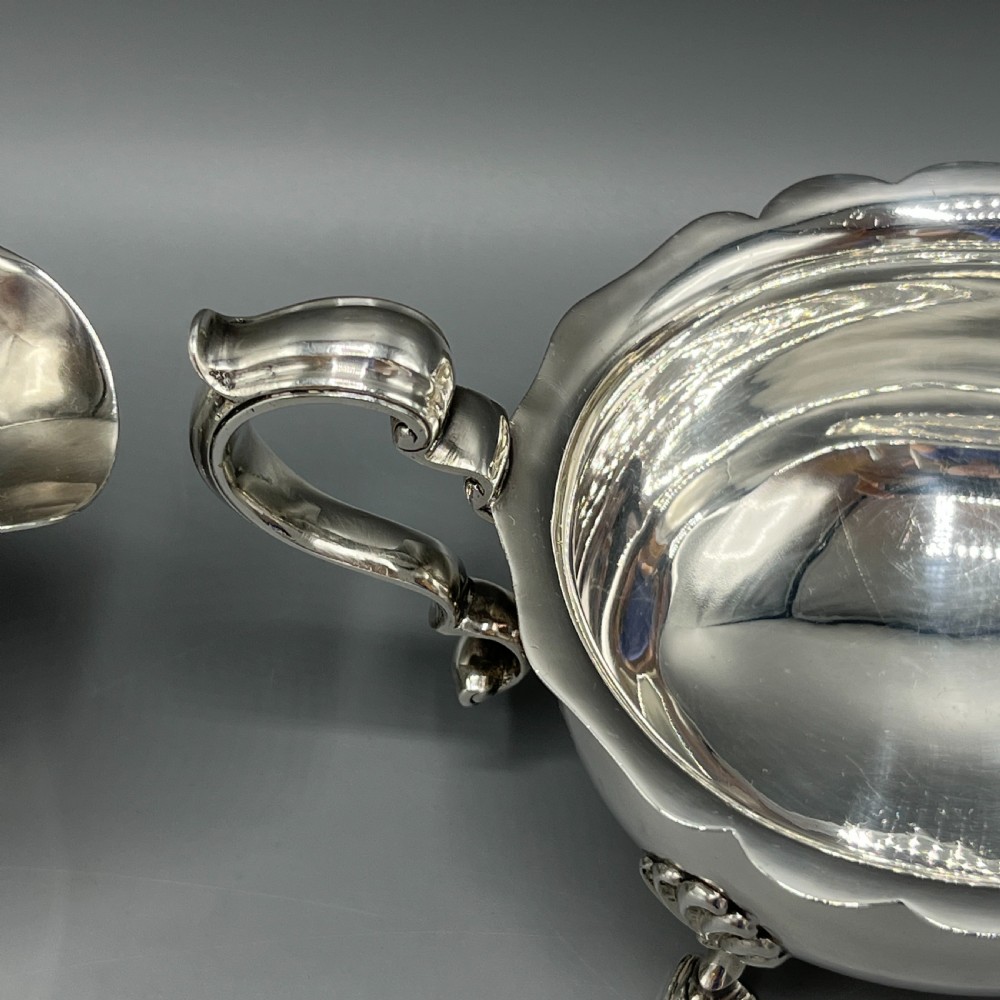 Pair Silver Plated Sauce Boats Mappin & Webb c1930 View XV