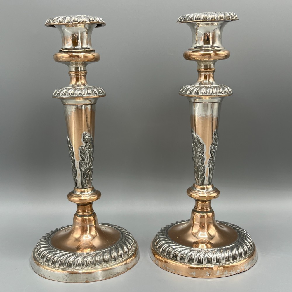 Pair Victorian Silver Plated Candlesticks View III
