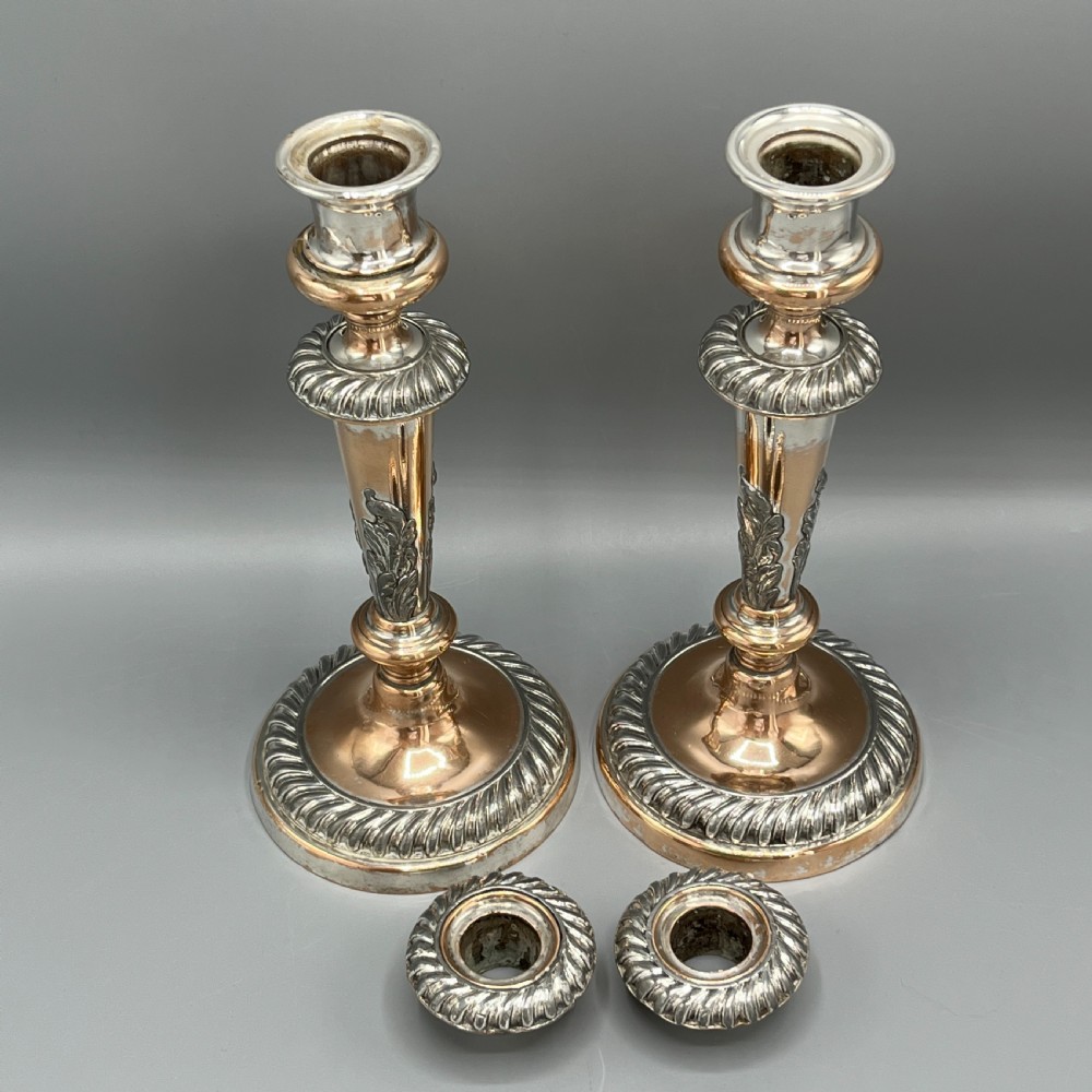 Pair Victorian Silver Plated Candlesticks View XIII