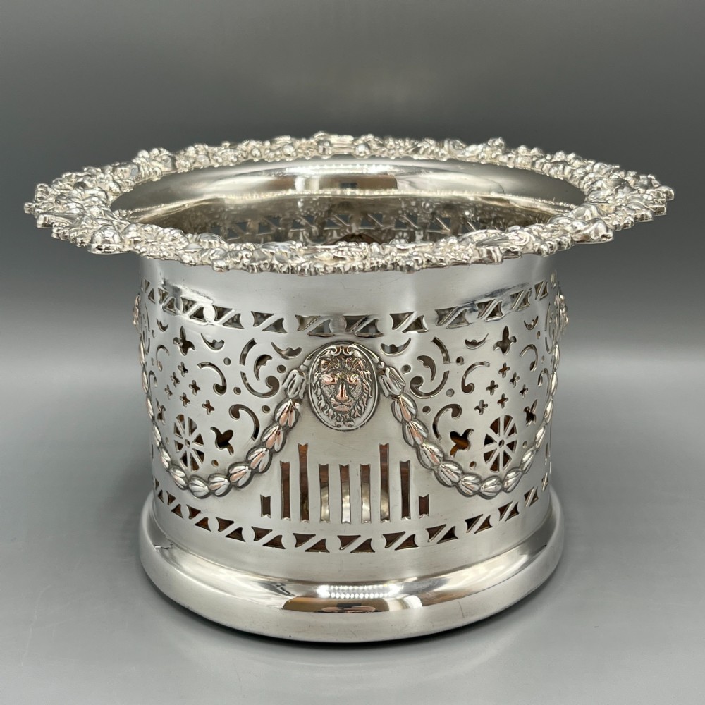 Victorian Silver Plated Bottle Holder Wine Coaster Syphon Stand